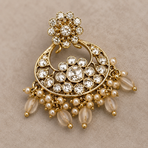Jovera Joyce Royal Pearl Drop Zircon Gold Plated Bridal Choker Set Jovera Joyce