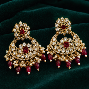 Jovera Joyce Ruby Red Zircon Gold Plated Royal Bridal Choker Jewelry Set Jovera Joyce