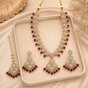 Jovera Joyce Crystal Rhinestone Gold Plated Royal Ruby Accent Bridal Jewelry Set Jovera Joyce