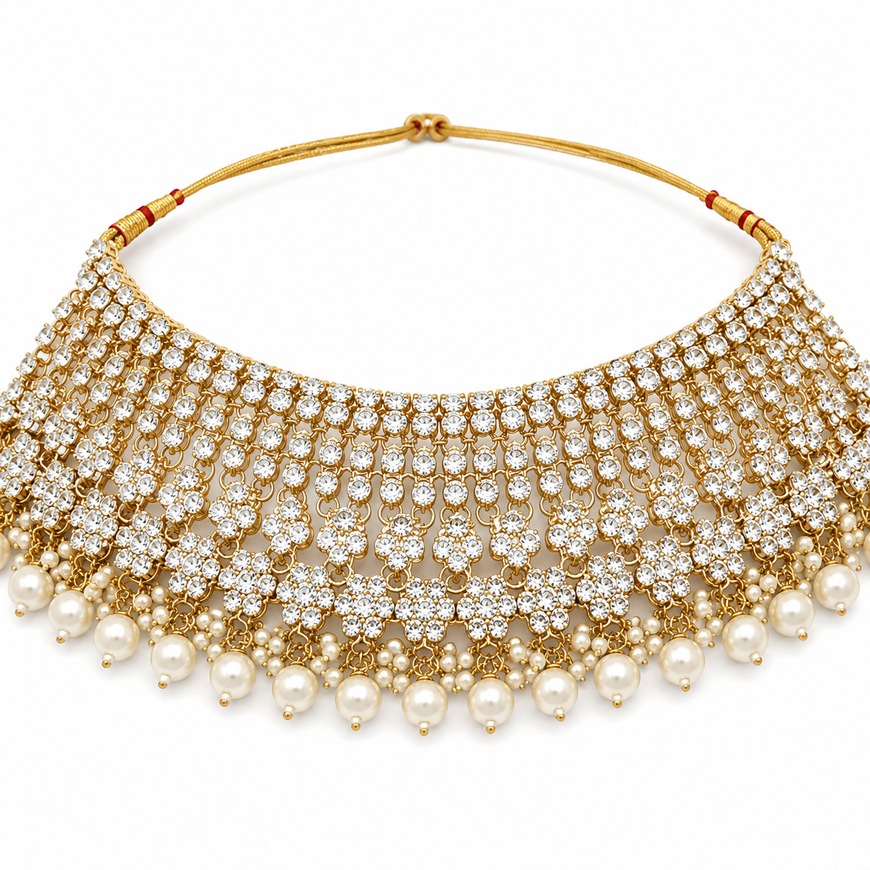 Jovera Joyce Pearl Essence Gold Plated Crystal Bridal Choker Jewelry Set Jovera Joyce