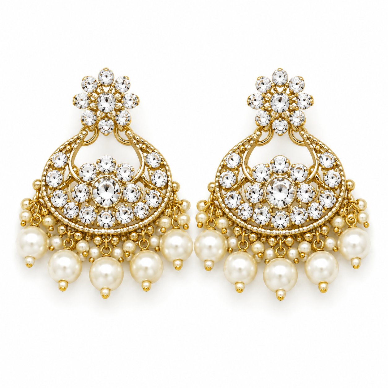 Jovera Joyce Pearl Essence Gold Plated Crystal Bridal Choker Jewelry Set Jovera Joyce