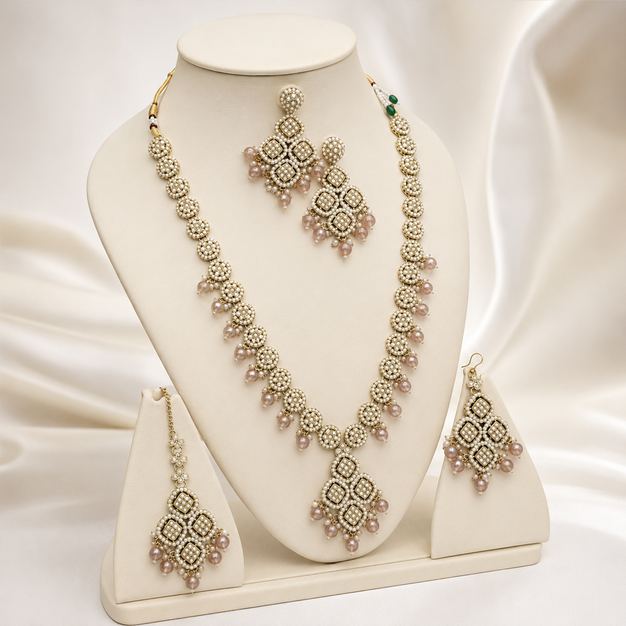 Jovera Joyce Pearl Elegance Gold Plated Royal Bridal Jewelry Set Jovera Joyce