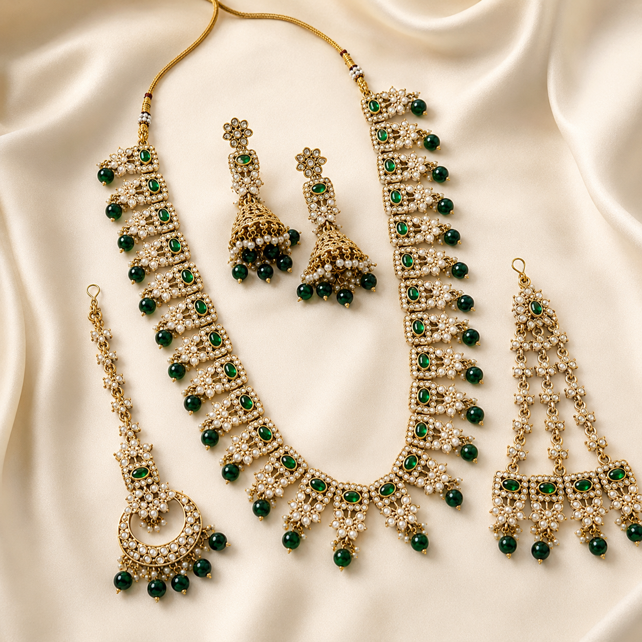Jovera Joyce Emerald Reverie Gold-Plated Zircon Long Necklace Collection Jovera Joyce