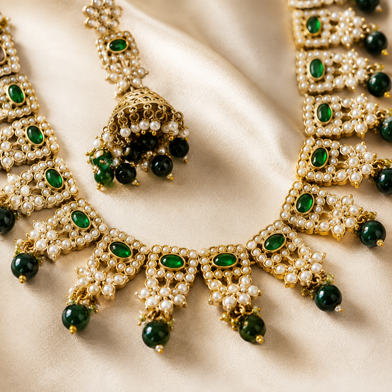 Jovera Joyce Emerald Reverie Gold-Plated Zircon Long Necklace Collection Jovera Joyce