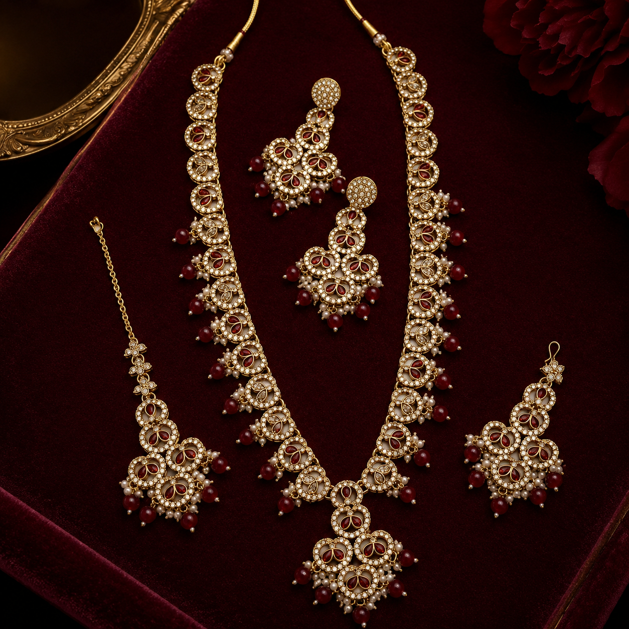 Jovera Joyce Crimson Élan Gold-Plated Long Necklace Collection Jovera Joyce