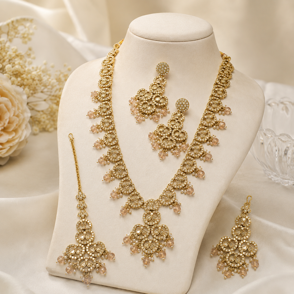 Jovera Joyce Champagne Lumière Gold-Plated Long Necklace Collection Jovera Joyce