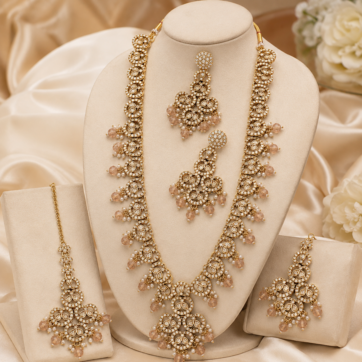Jovera Joyce Champagne Lumière Gold-Plated Long Necklace Collection Jovera Joyce