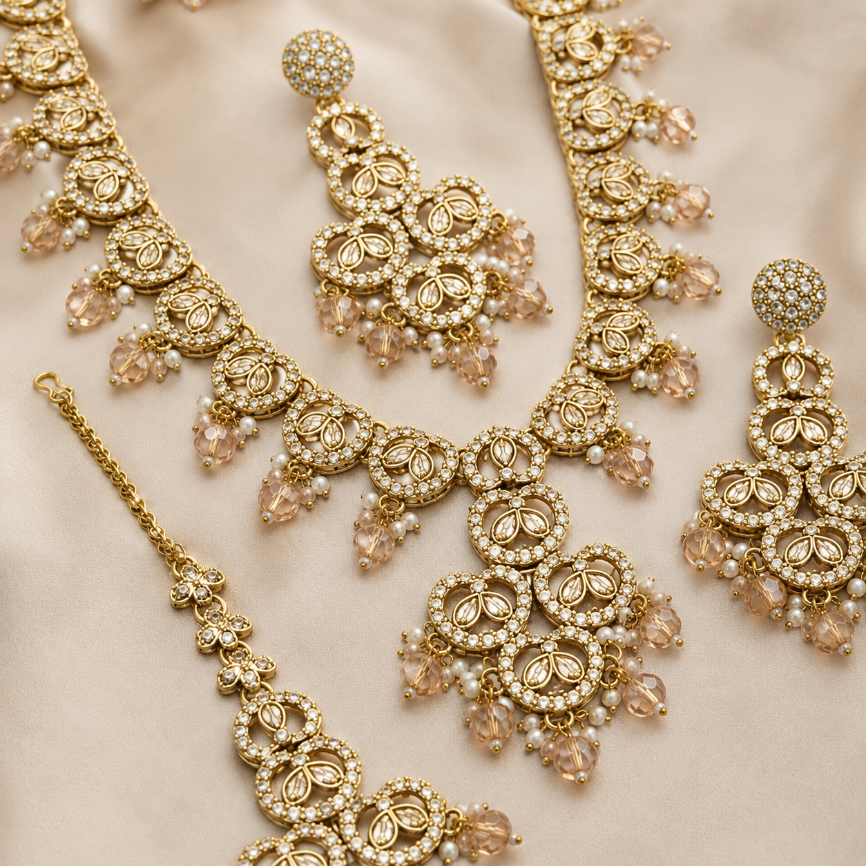 Jovera Joyce Champagne Lumière Gold-Plated Long Necklace Collection Jovera Joyce