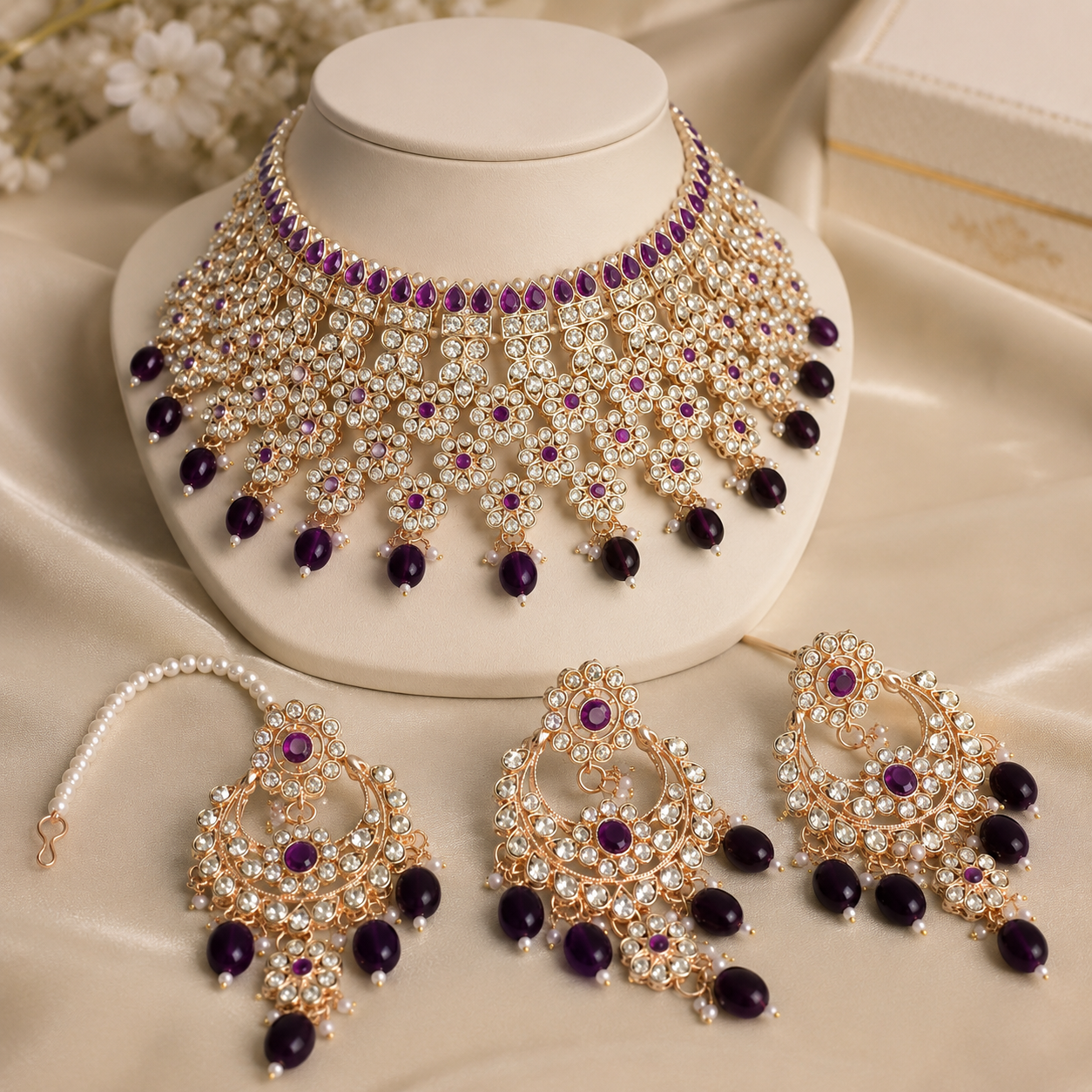 Jovera Joyce Violet Nocturne Gold-Plated Zircon Collar Collection Jovera Joyce