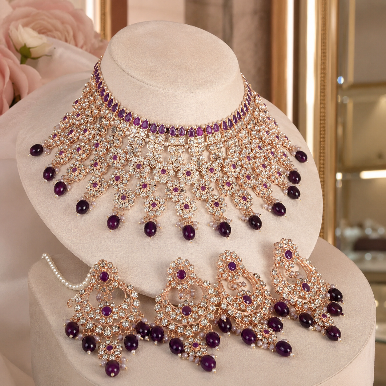 Jovera Joyce Violet Nocturne Gold-Plated Zircon Collar Collection Jovera Joyce