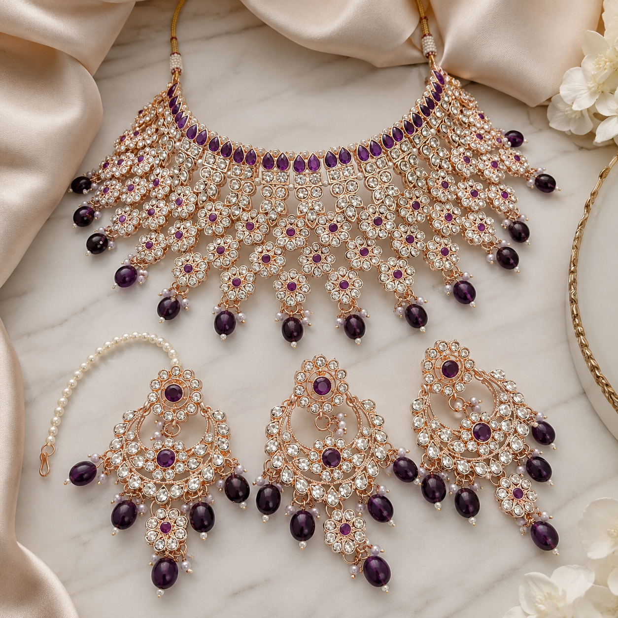 Jovera Joyce Violet Nocturne Gold-Plated Zircon Collar Collection Jovera Joyce
