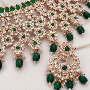 Jovera Joyce Emerald Cascade Gold-Plated Zircon Collar Collection Jovera Joyce