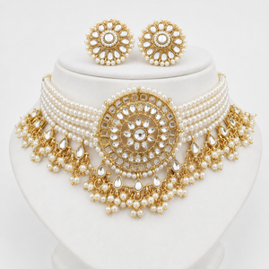 Jovera Joyce Ivory Halo Gold-Plated Zircon Collar Set Jovera Joyce