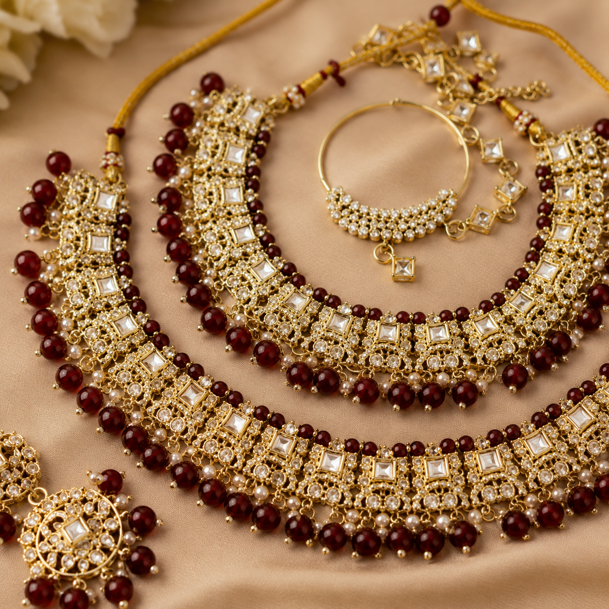 Jovera Joyce Bordeaux Éclat Gold-Plated Radiant-Cut Zircon Bridal Collection Jovera Joyce
