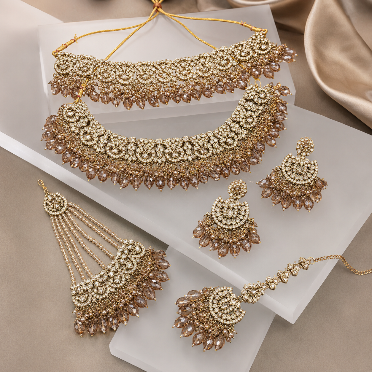 Jovera Joyce Blush Aurora Gold-Plated Radiant-Cut Zircon Collection Jovera Joyce