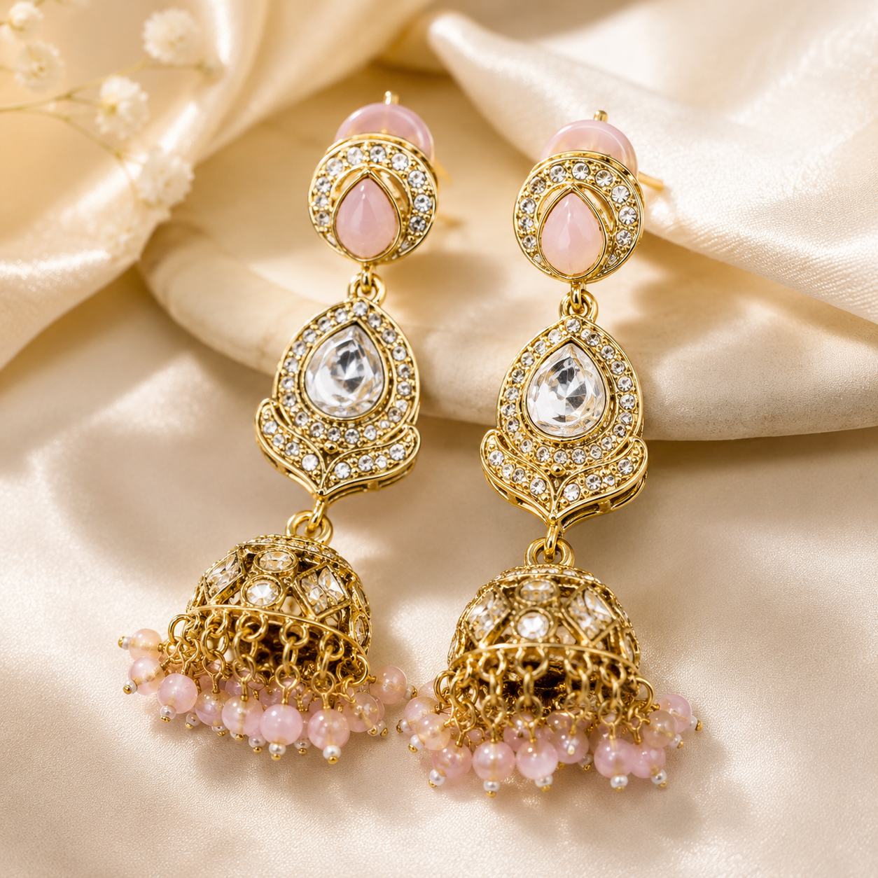 Luxury Indian Bridal Jewelry Set Gold Plated Zircon High Quality Pearls Ethnic Choker Necklace Heavy Earrings Party Engagement Jovera Joyce
