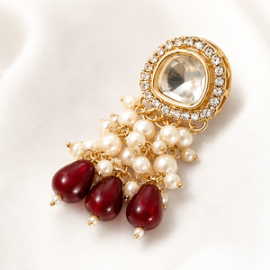 Rouge Perla Gold-Plated Pearl Stone Necklace Set Jovera Joyce