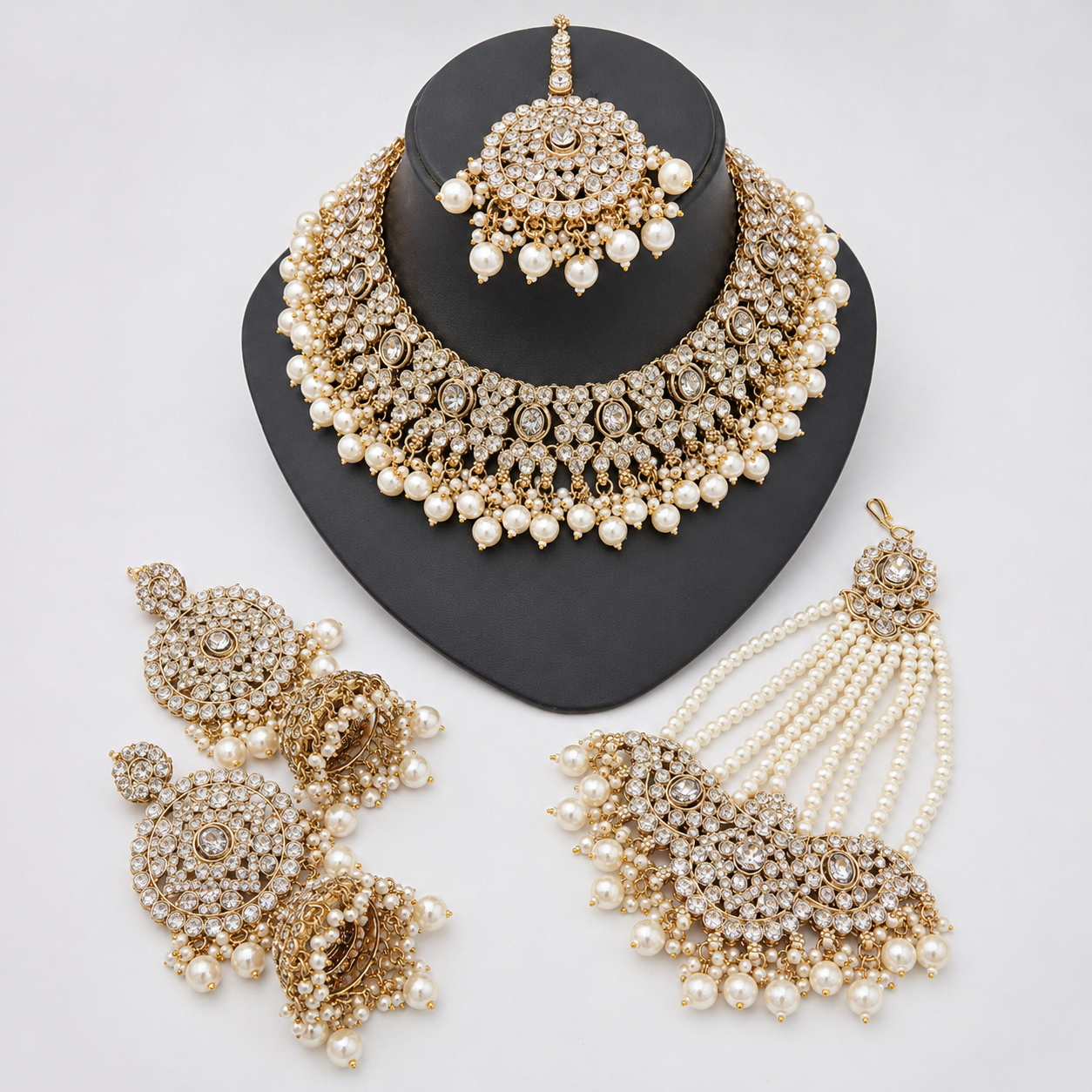 The Élysienne Gold-Plated Crystal &amp; Rhinestone Bridal Parure Jovera Joyce