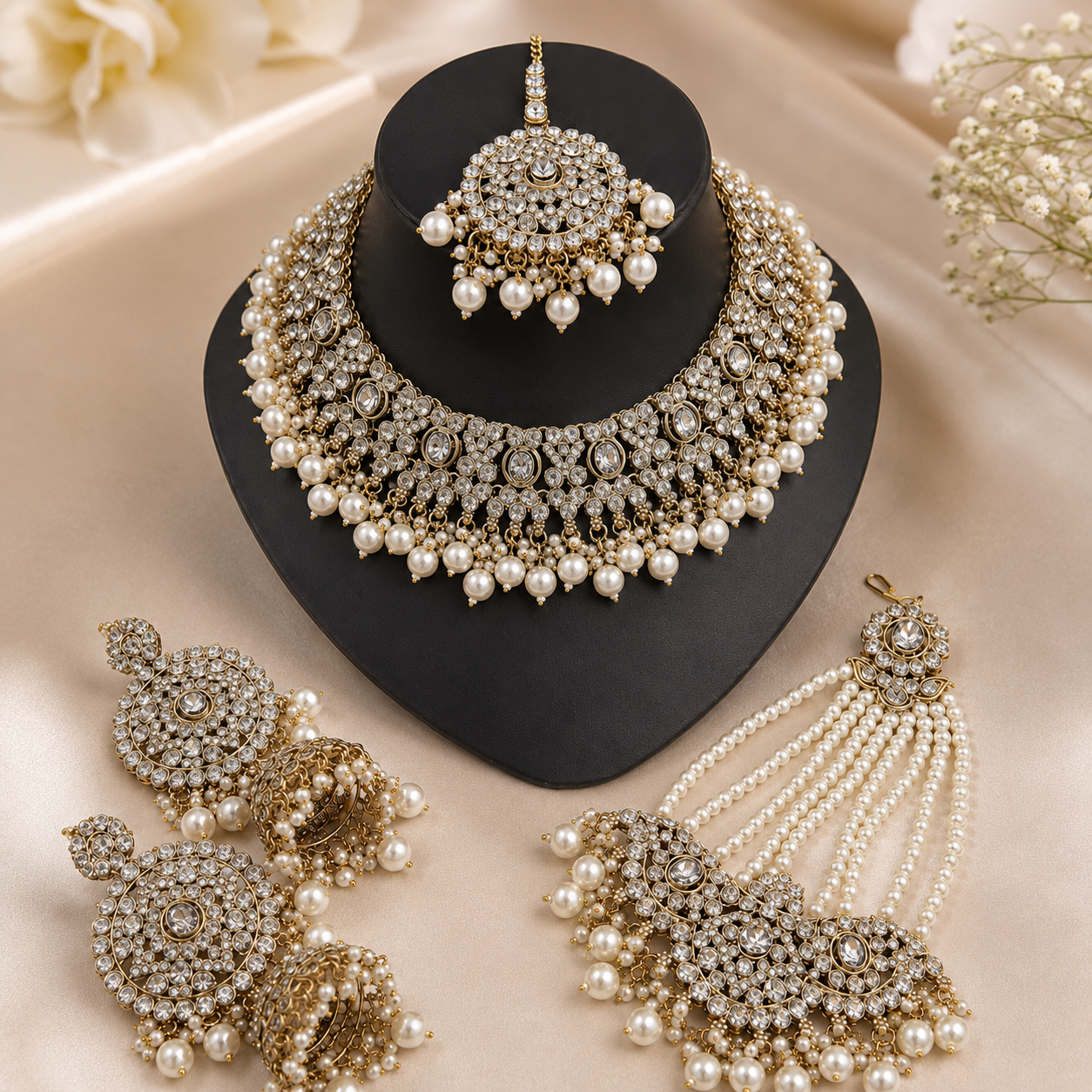 The Élysienne Gold-Plated Crystal &amp; Rhinestone Bridal Parure Jovera Joyce