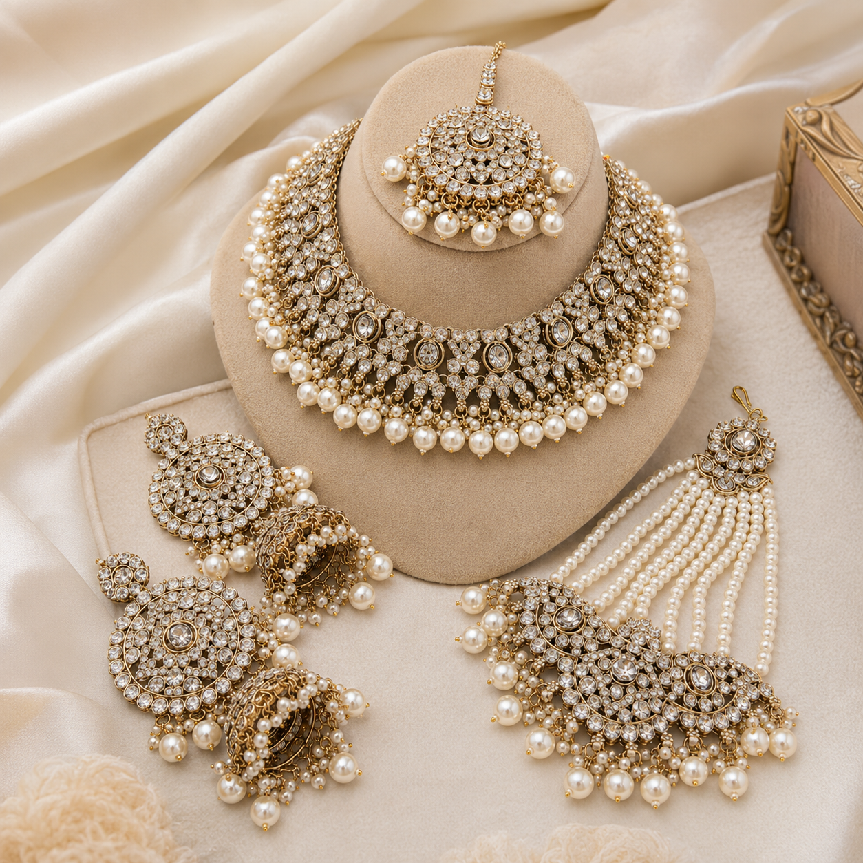 The Élysienne Gold-Plated Crystal &amp; Rhinestone Bridal Parure Jovera Joyce
