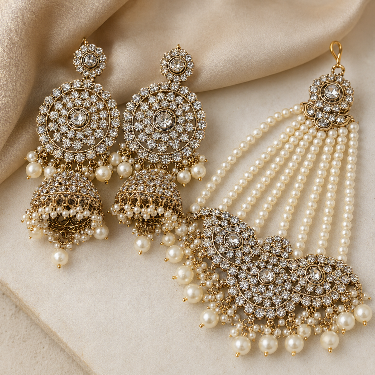 The Élysienne Gold-Plated Crystal &amp; Rhinestone Bridal Parure Jovera Joyce