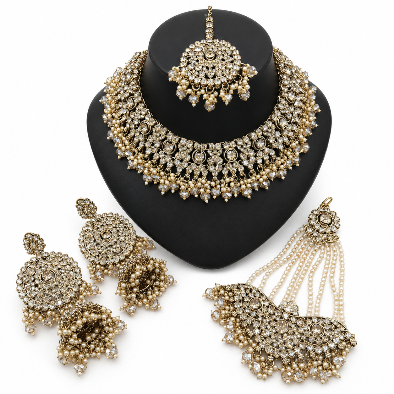 The Célestine Gold-Plated Crystal &amp; Rhinestone Bridal Parure Jovera Joyce