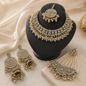 The Célestine Gold-Plated Crystal &amp; Rhinestone Bridal Parure Jovera Joyce