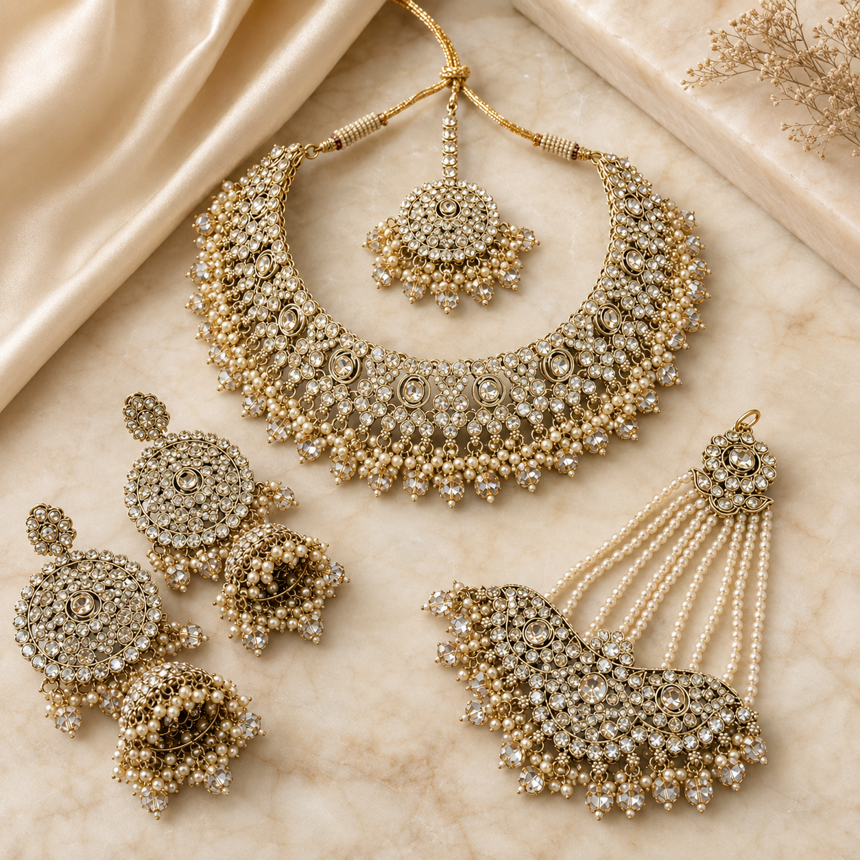 The Célestine Gold-Plated Crystal &amp; Rhinestone Bridal Parure Jovera Joyce