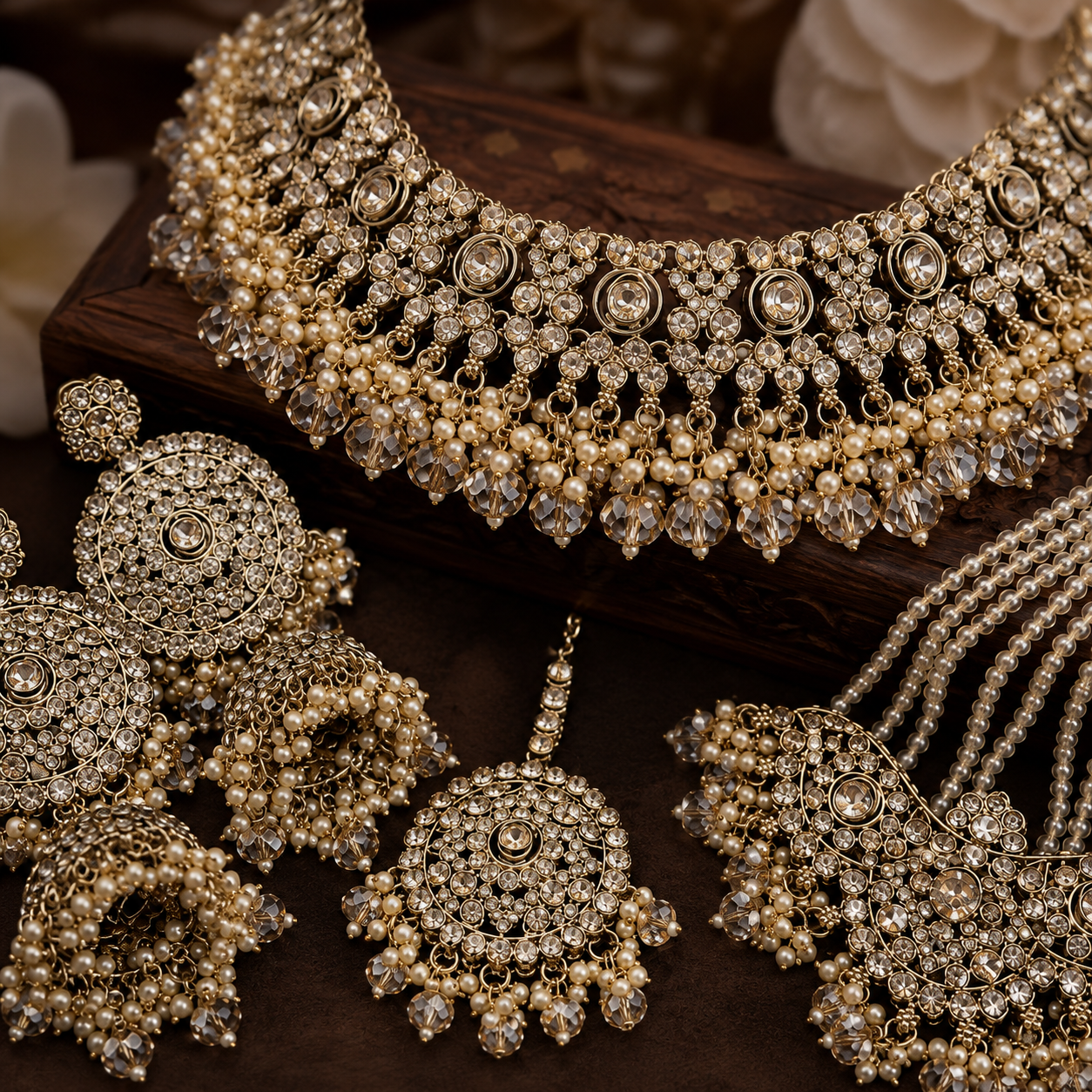 The Célestine Gold-Plated Crystal &amp; Rhinestone Bridal Parure Jovera Joyce