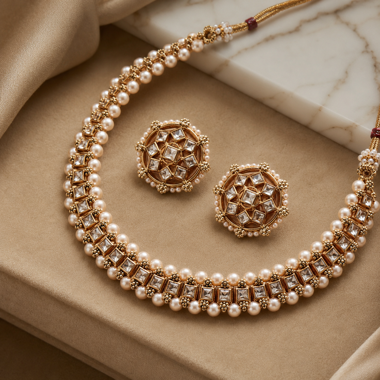 The Aurélisse Gold Zircon Necklace &amp; Earrings Set Jovera Joyce