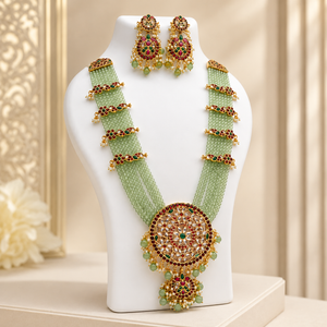 The Verdélisse Gold-Plated Zircon Long Necklace &amp; Earrings Set Jovera Joyce