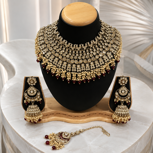 The Éverelle Gold-Plated Pearl Bridal Parure Jovera Joyce