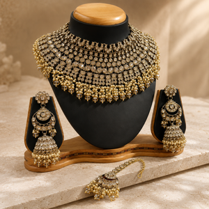 The Aurévienne Gold-Plated Pearl Bridal Choker Set Jovera Joyce