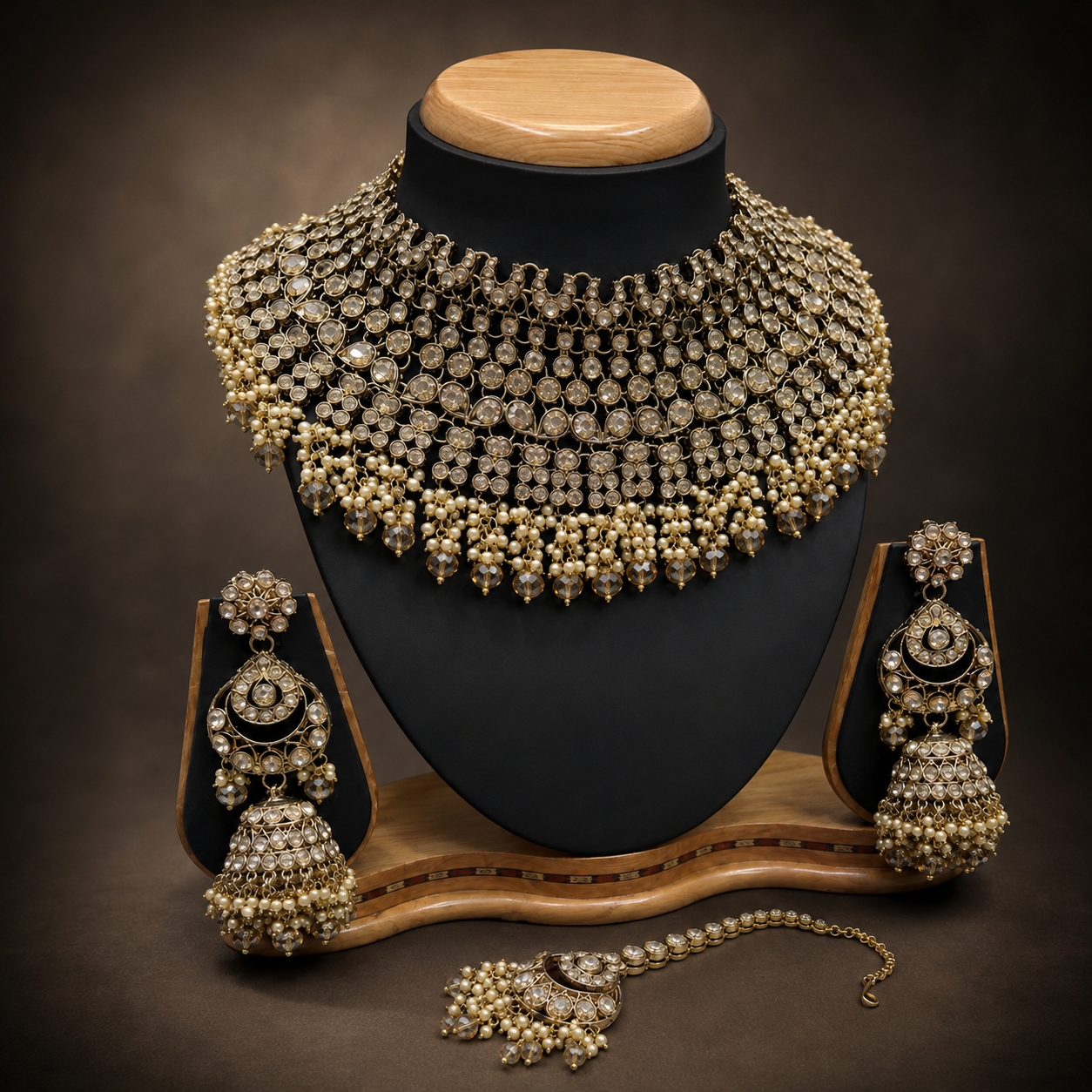 The Aurévienne Gold-Plated Pearl Bridal Choker Set Jovera Joyce