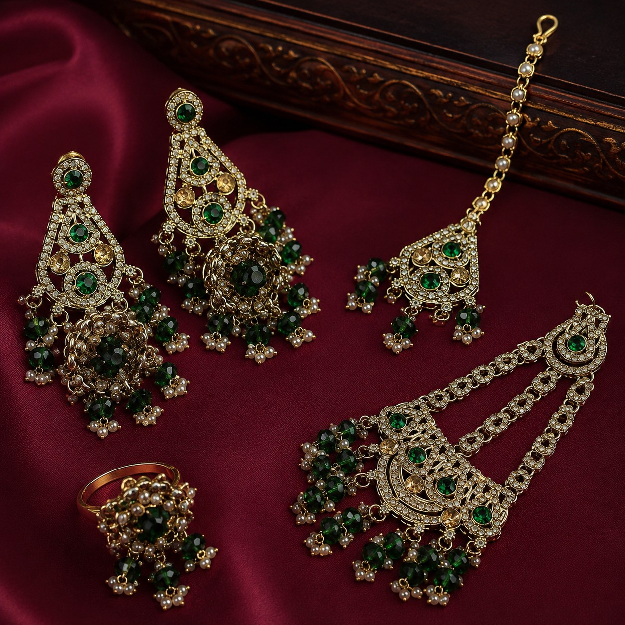 The Verdelune Gold-Plated Pearl Bridal Parure Jovera Joyce