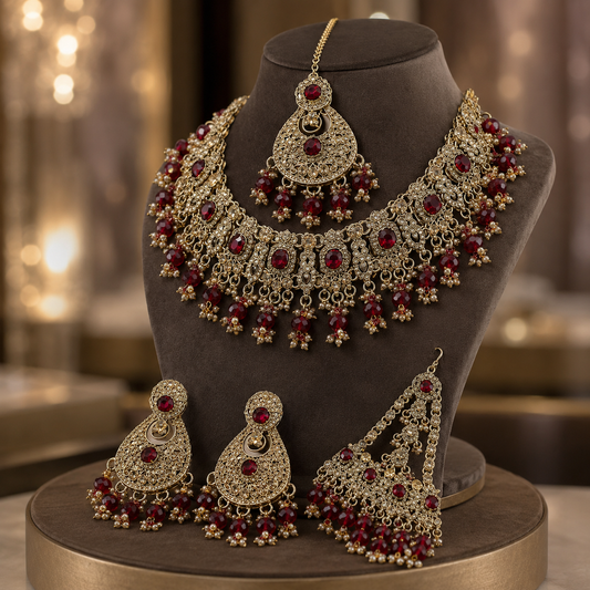 The Rougevielle Gold-Plated Pearl Bridal Parure Jovera Joyce