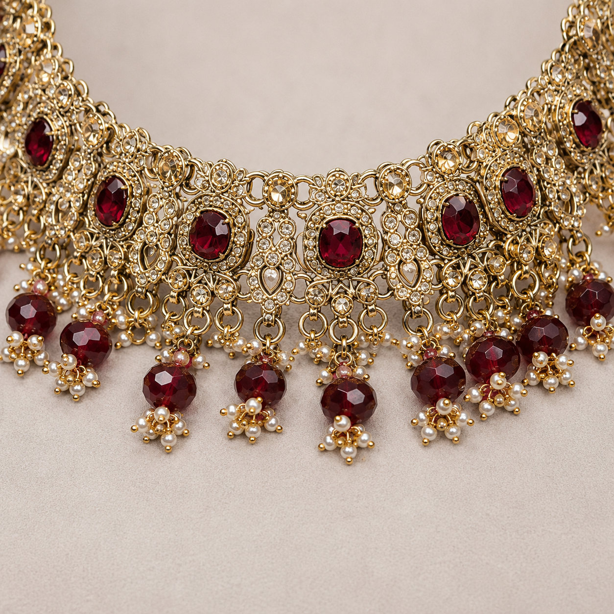 The Rougevielle Gold-Plated Pearl Bridal Parure Jovera Joyce
