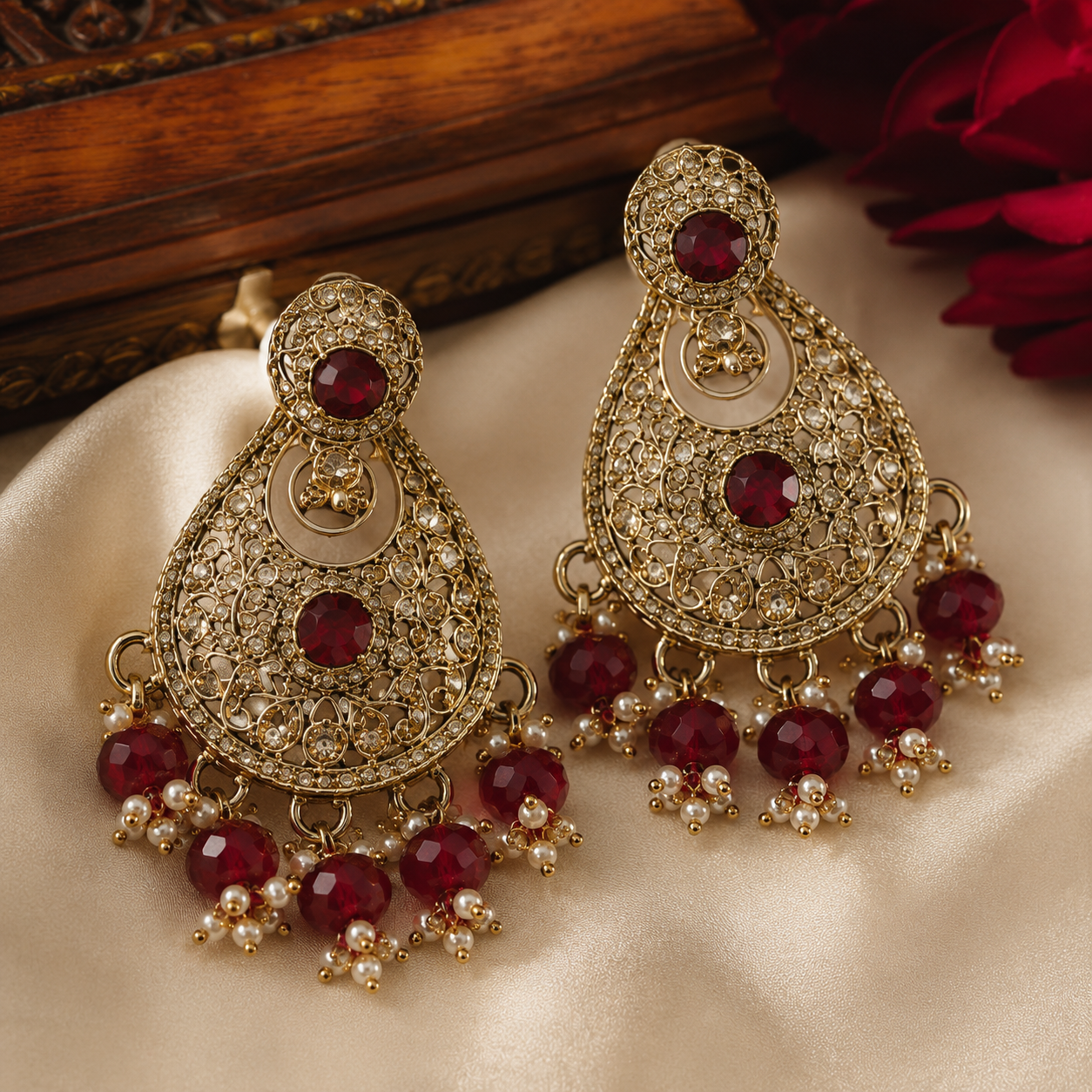 The Rougevielle Gold-Plated Pearl Bridal Parure Jovera Joyce