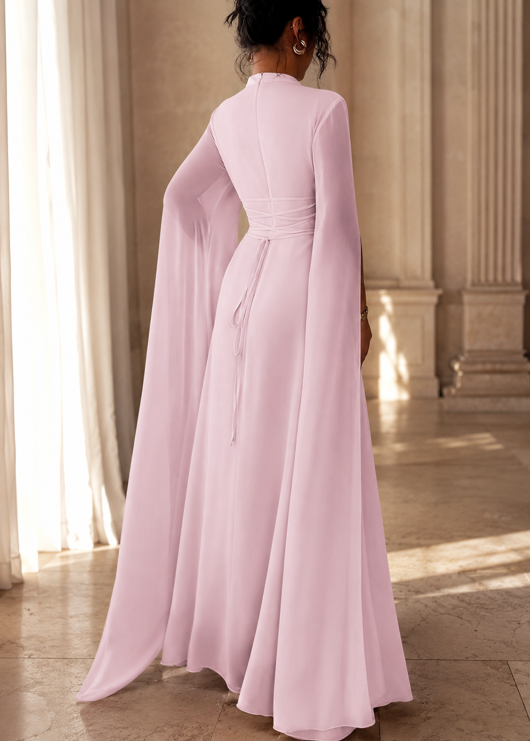 Womens Lace-Up Cloak Fit-and-Flare Dress Jovera Joyce