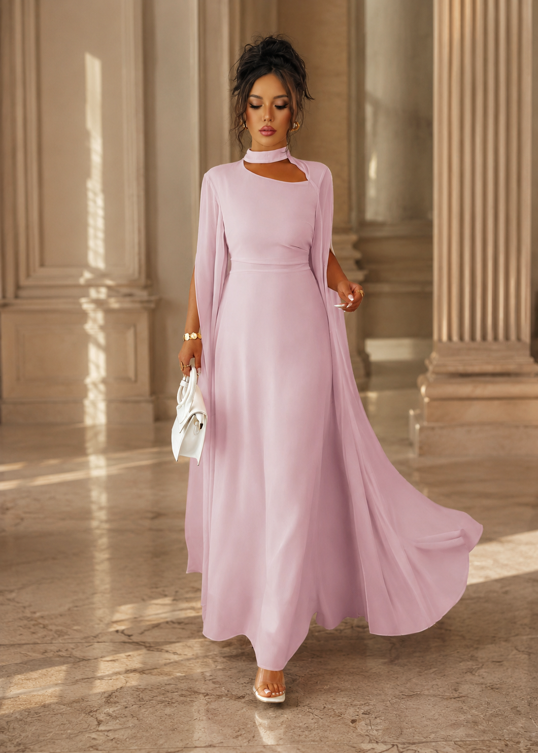 Womens Lace-Up Cloak Fit-and-Flare Dress Jovera Joyce