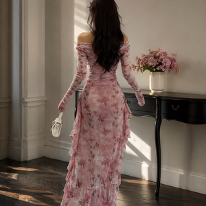 Rosé Elysee Asymmetry Dress Jovera Joyce