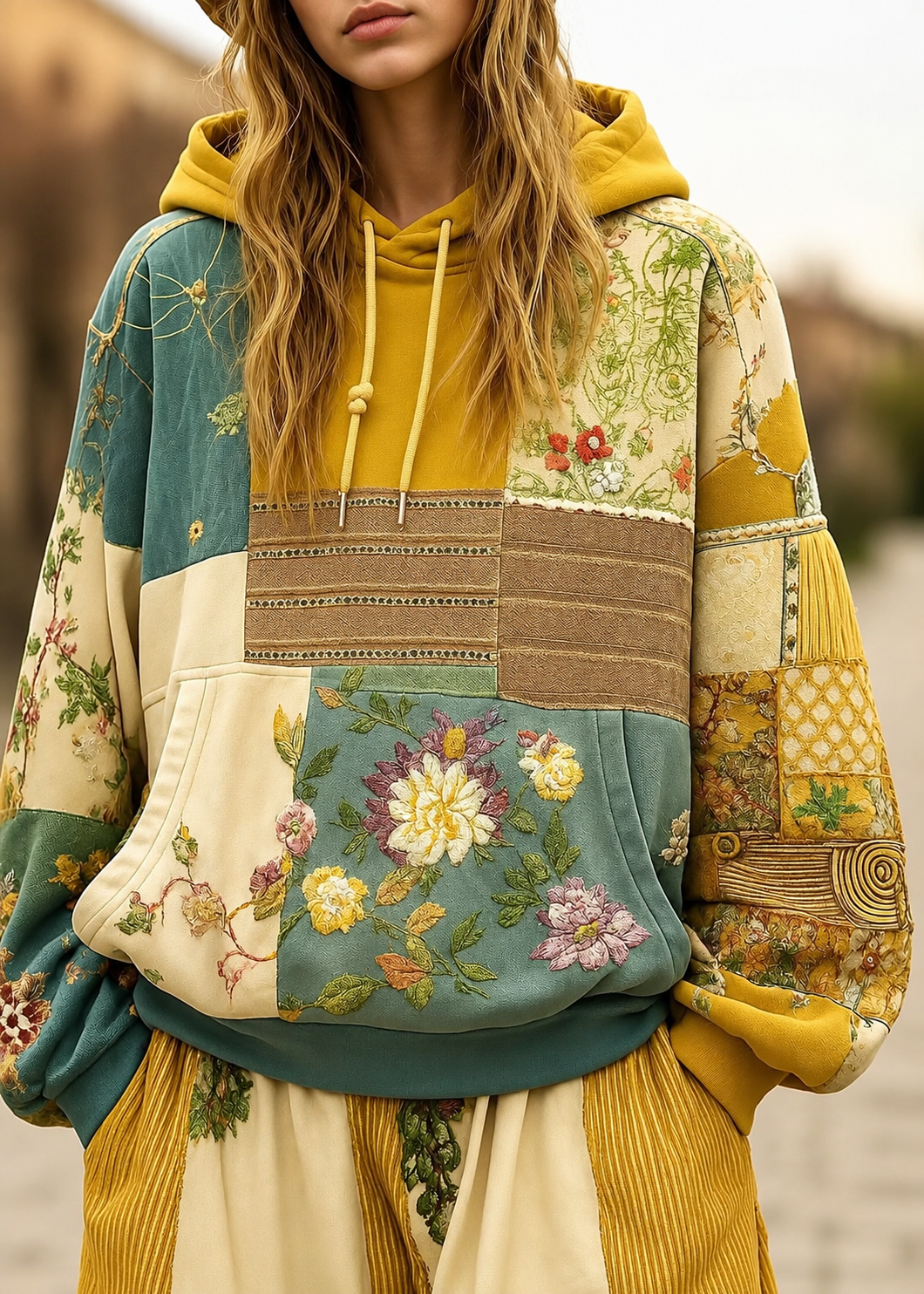 Aveline Mosaic Hooded Pullover Jovera Joyce