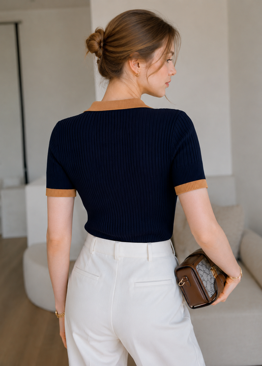 Élise Riviera Knit Polo Jovera Joyce