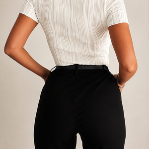 Solid Color Round Neck Slim Fit Short Sleeve T-shirt Top Jovera Joyce