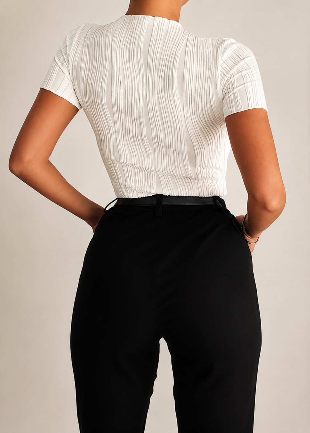 Solid Color Round Neck Slim Fit Short Sleeve T-shirt Top Jovera Joyce