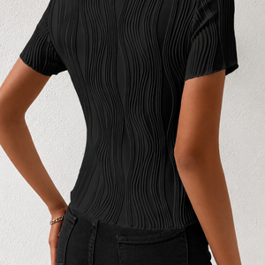 Solid Color Round Neck Slim Fit Short Sleeve T-shirt Top Jovera Joyce