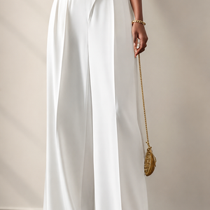 Solid Color High Waist Drooping Wide Leg Pants Jovera Joyce