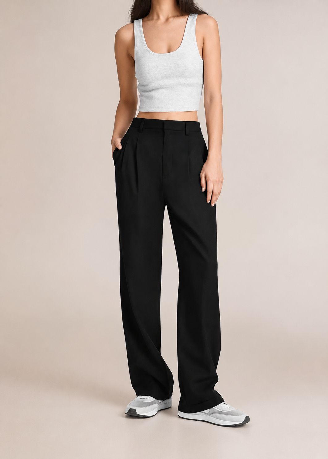 Commuter Drapey Slimming High-Waist Wide-Leg Pants With Pockets Jovera Joyce
