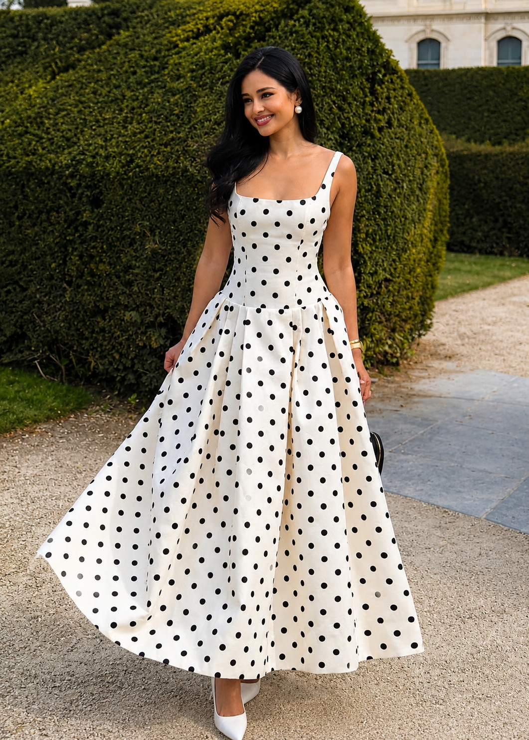 Étoile Noire Polka Maxi Dress Jovera Joyce