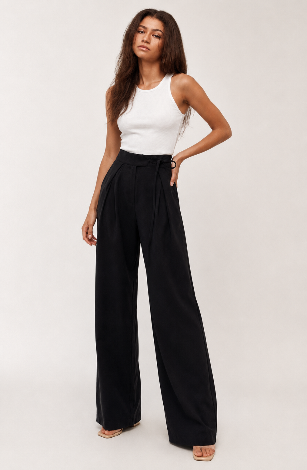 Monaco Wrap-Waist Wide-Leg Trousers Jovera Joyce